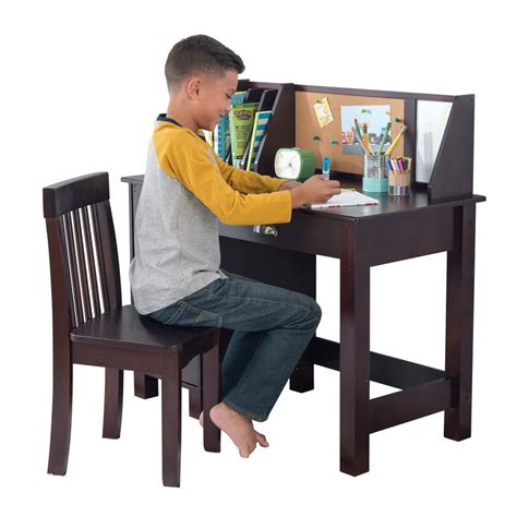 Kidkraft Kidkraft Wooden Study Desk With Chair Espresso Drawers