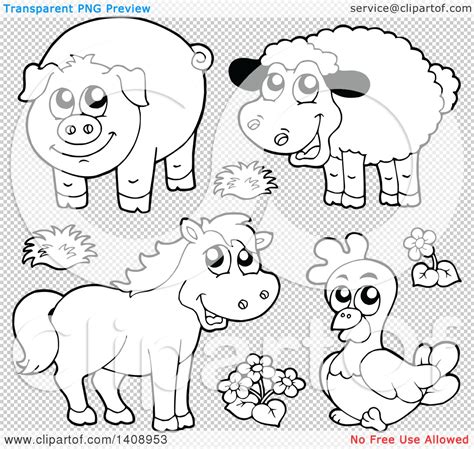 Png Farm Animals Black And White Transparent Farm Animals Black And