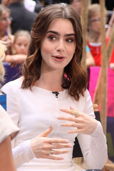 Lily Collins Nail Art Celebrity Manicures Lily Collins Hair