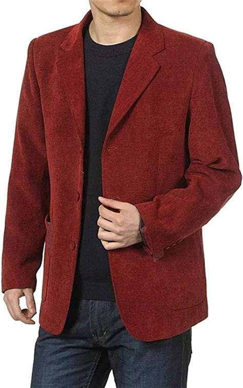 Mens Corduroy Blazer Elbow Patches Dinner Fits Coat Formal Smart Jacket Mens Essential Outerwear