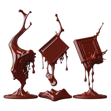 Premium Vector Set Of 3d Chocolate Bar With Chocolate Splash