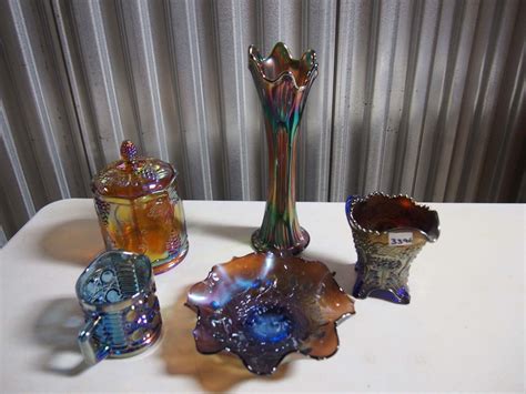 Carnival Glass 5 Pieces Bodnarus Auctioneering
