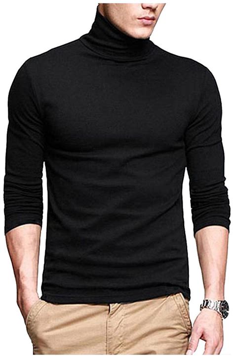 Buy Pause Men Black Slim Fit Cotton Blend High Neck T Shirt Pack Of 1