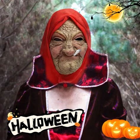 Smoking Granny Old Nana Latex Mask Lady Grandma Wrinkled Face Halloween Mask Usa Picclick