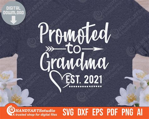 Promoted To Grandma Est Svg Upcoming Grandma Svg Future Etsy