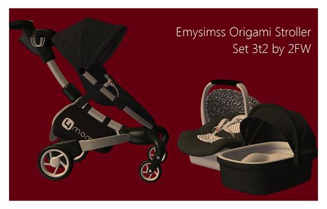 Emysimss 4moms Origami Stroller Set 3t2 Sims Baby Sims