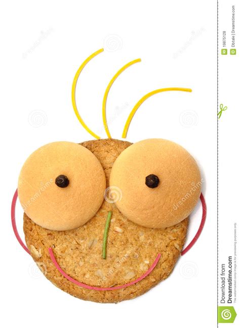 Smiling Cookie Face With Hair Royalty Free Stock Photos Image 19875128