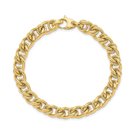 14k Yellow Gold Link Bracelet 75 Inch 14k Chunky Chain Etsy Uk