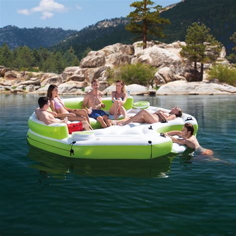 Intex Inflatable Key Largo Party Island Float With Built In Coolers