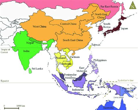 Map Of Asia To Colour 88 World Maps