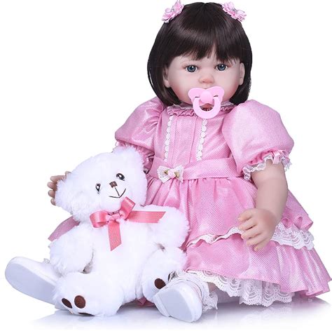 A Icradle Lovely Reborn Baby Girl Doll 24 Inch 60cm Soft Silicone