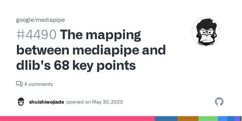 The Mapping Between Mediapipe And Dlibs 68 Key Points · Issue 4490