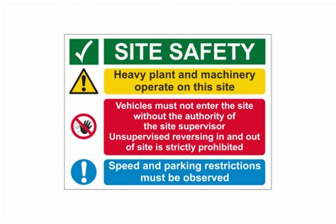 Site Safety Heavy Plant And Machinery Warning Sign