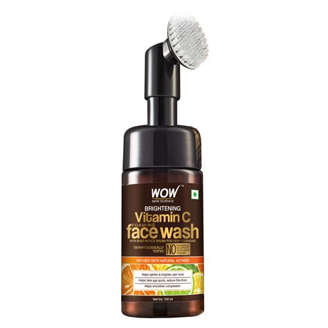 Buy Wow Skin Science Vitamin C Exfoliating Face Wash With Brush Soft