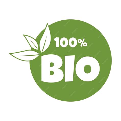 Premium Vector Bio Product Sticker With Green Leaves