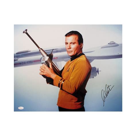 William Shatner Autographed Star Trek 16x20 Photo Jsa Coa Steel