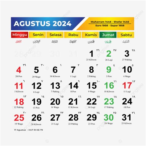 Calendario De Agosto De 2024 Completo Con Días Festivos Javaneses E