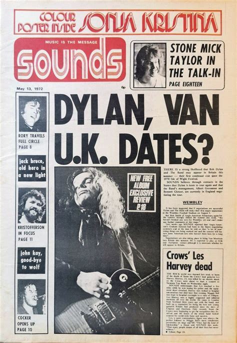 Sounds Uk Magazine Bob Dylan Front Cover