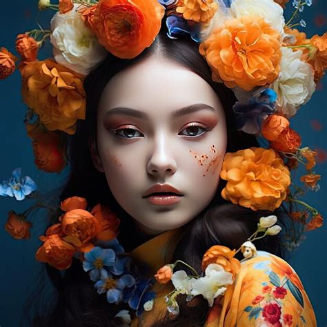 Free Ai Image Close Up On Beautiful Asian Girl Portrait