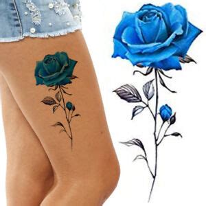 18 count (pack of 1) 4.5 out of 5 stars 59. Blue Roses Flower Temporary Tattoos Stickers Body Art 3D ...
