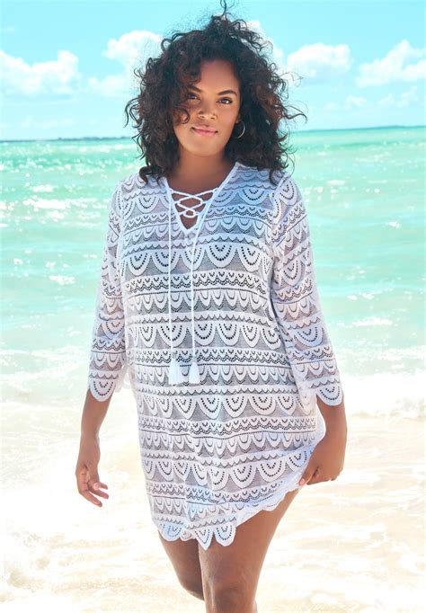 Scallop Lace Cover Up Plus Size Swimsuit Cover Ups Full Beauty
