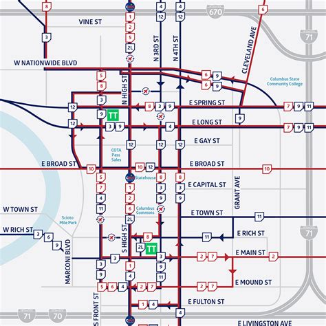 Most buses run from about 6 a.m. COTA Bus Route Maps | MERJE DESIGN