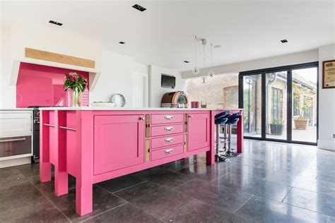 Love this pink kitchen designed for a 1957 modernfold door ad! Image result for pink kitchen island | Pink kitchen ...