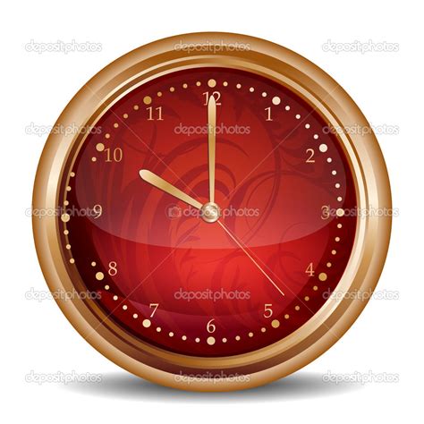 Glossy Red Clock Icon — Stock Vector © 0mela 20202753