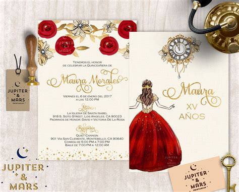 Red Quinceanera Invitations Ideas Depp My Fav