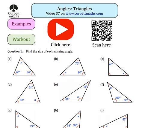 Angles In A Triangle Worksheet Martin Lindelof