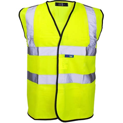 Hi Visibility Vest Waistcoat Yellow With Black Piping 3524 The