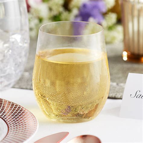 Visions Oz Clear Plastic Stemless Wine Glass Pack