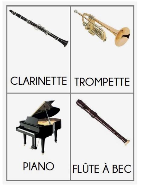 Four Different Types Of Musical Instruments Are Shown In This Poster