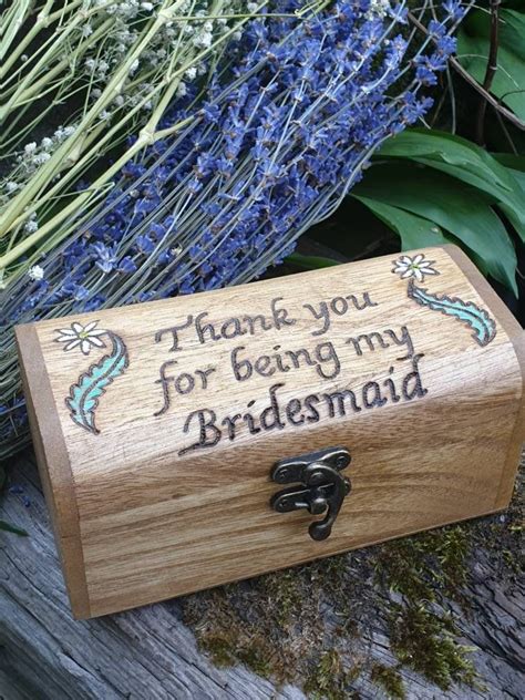 Our bridesmaid boxes are also the perfect bridesmaid thank you gift. Bridesmaids thank you wooden chest gift, can be ...