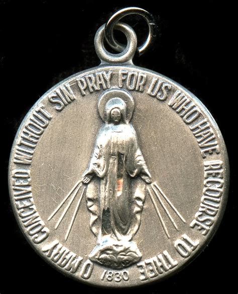 O Mary Conceived Without Sin Religious Pendant Sterling Silver