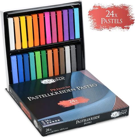 Artina Chalk Based Soft Pastel 24 Set Fine Pastel Sticks Crayons In