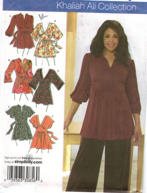Simplicity Pattern 3697 Khaliah Ali Collection Tunic Tops For Women