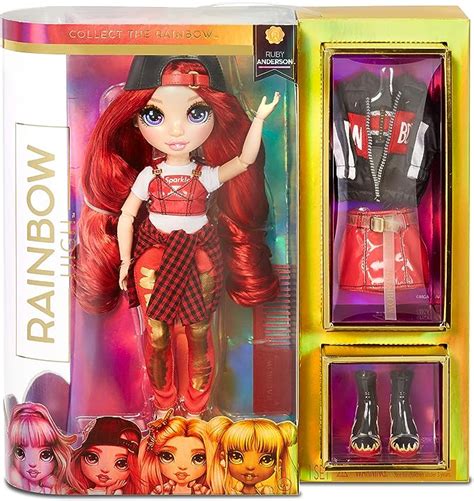 Rainbow High Fashion Doll Ruby Anderson Red Themed Doll With Luxury Outfits Accessories And