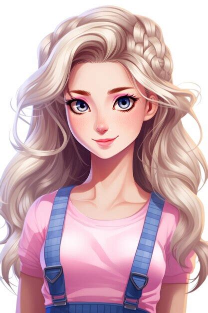 Premium Ai Image An Illustration Of A Girl With Blonde Hair And Blue Eyes