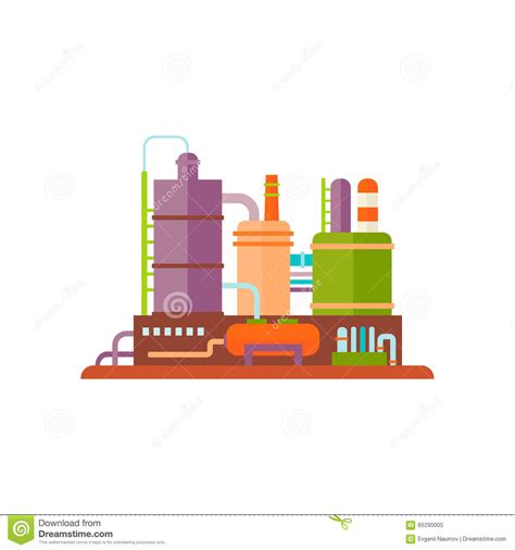 Industrial Factory Buildings Vector Illustration Stock Vector - Illustration of buildings ...