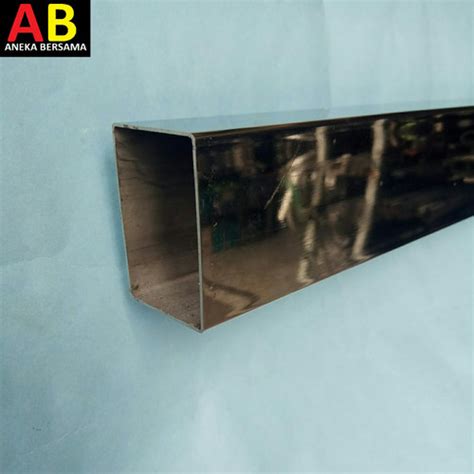 Jual Pipa Kotak Hollow Stainless Steel Mirror 4cm X 6cm Tebal 12mm