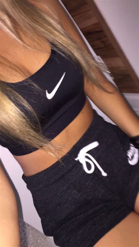 famous sports bra and shorts set nike references