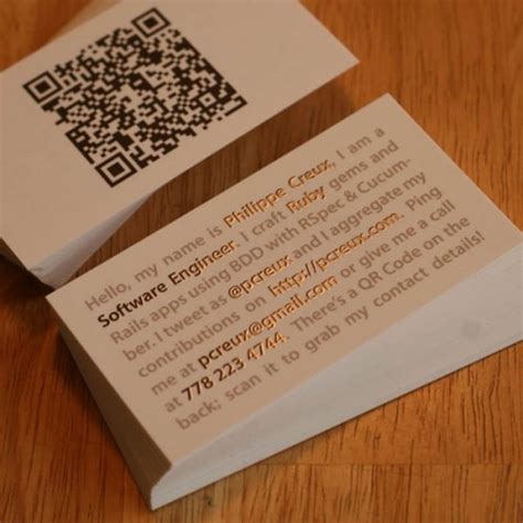 examples  qr code  business card