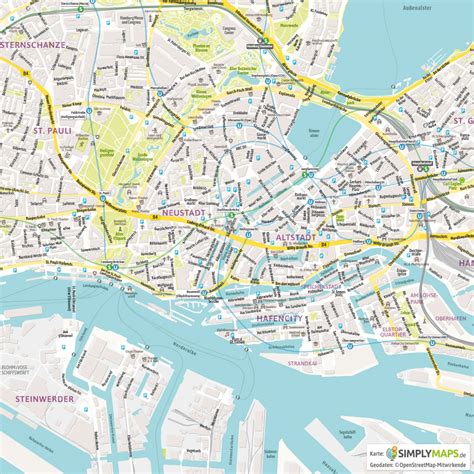 Die karte wurde klimaneutral auf naturpapier gedruckt. Hamburg Stadtteile Karte Grenzen