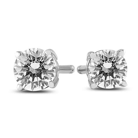 Szul Jewelry 14 Carat Tw Round Diamond Solitaire Stud Earrings In