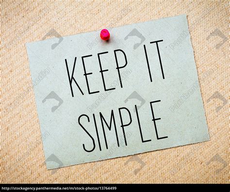 Keep It Simple Message Stock Photo 13764499 Panthermedia Stock