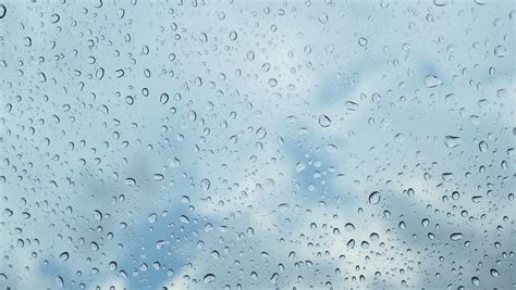 Rain Drops Running Down Window Glass Sadness Depression