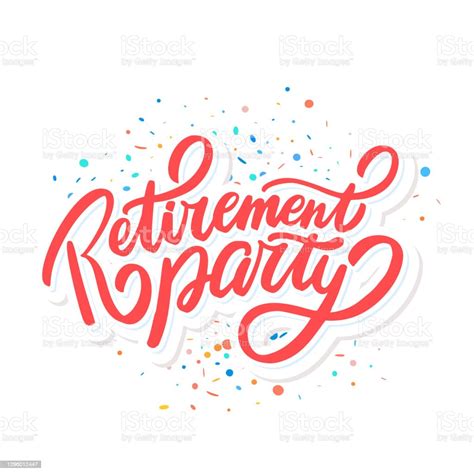 Retirement Party Vector Lettering Stock Illustration Download Image