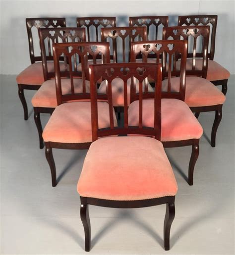 Shop luxury dining sets at shop factory direct. Set of 10, circa 1850s Gothic Revival Upholstered Dining ...
