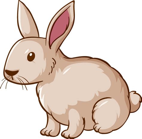 Dibujos Animados De Conejo Blanco Sobre Fondo Blanco 3252982 Vector En